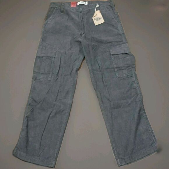 Levi’s Gray Corduroy Cargo Pants Men’s 36x32 (Fit 38x33) Y2K Skater Grunge NWT - Picture 1 of 12